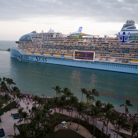 Royal Caribbean's Icon of the Seas sails from Miami, Florida on January 27, 2024.