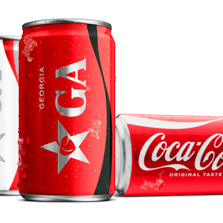 From Georgia peaches to California's love of surf, each mini can features a design unique to each one of the 50 states, as well as Puerto Rico and D.C.