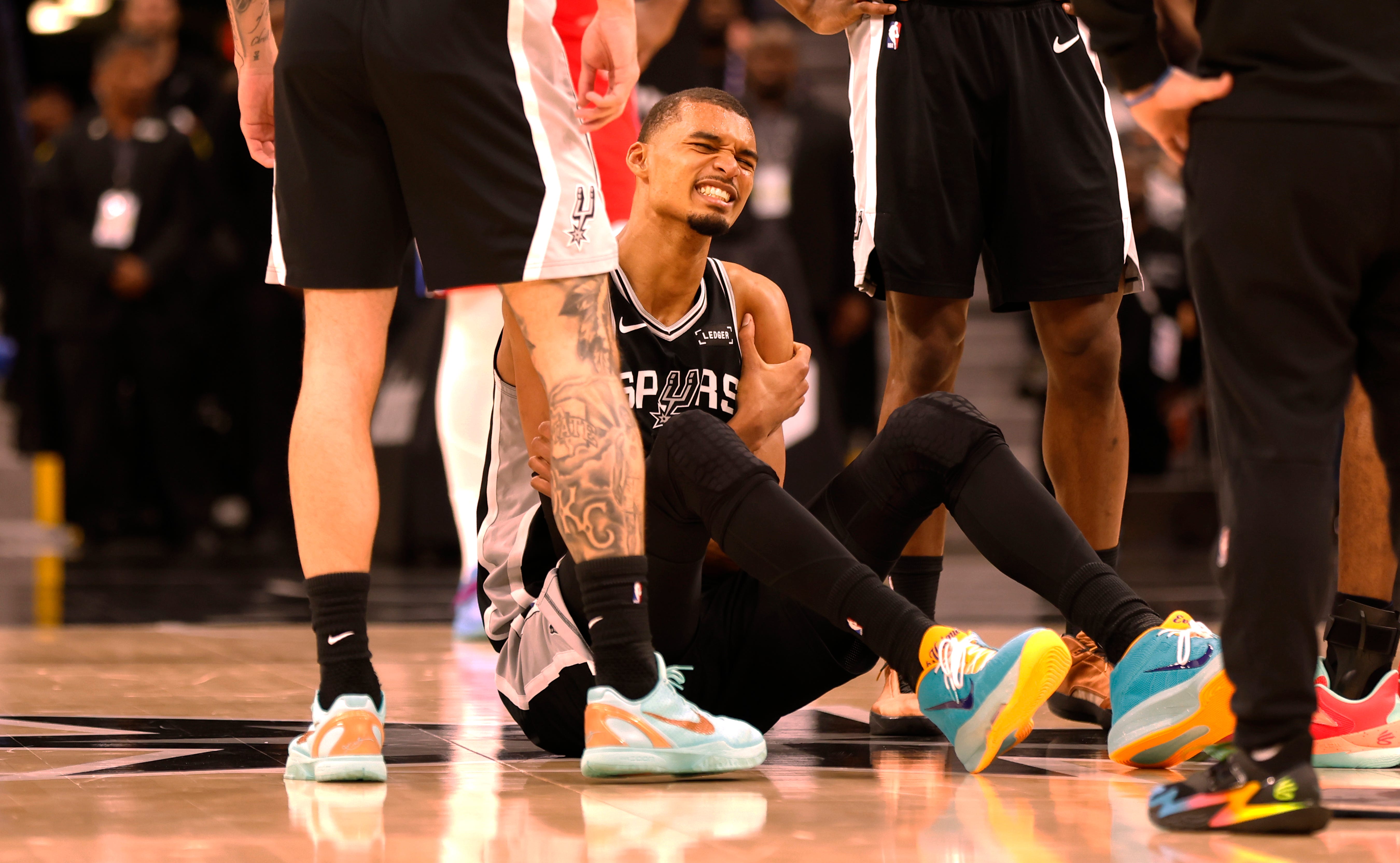 Another potentially massive injury is now looming over the NBA Playoffs — this one to San Antonio Spurs phenom Victor Wembanyama.