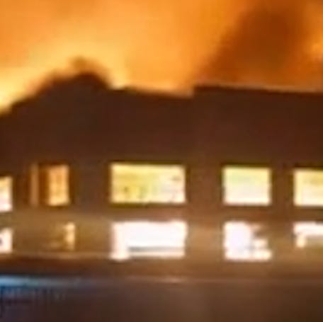 Crews battling a massive pre‑dawn second‑alarm fire at a 1‑million‑square‑foot Kimberly‑Clark warehouse in Ontario, California.