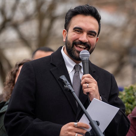 New York City Mayor Zohran Mamdani speaks during a Passover seder gathering in Manhattan on April 6, 2026.