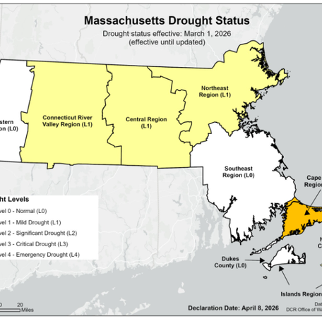 Drought conditions have improved across most of Massachusetts, state officials announced April 8.