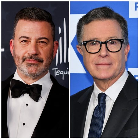 Jimmy Kimmel and Stephen Colbert have been vocal critics of President Trump.