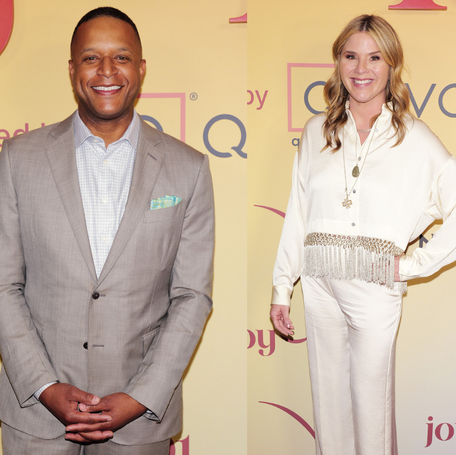 Craig Melvin, left, accidentally revealed some casting news about his colleague Jenna Bush Hager on the "Today" show on April 8.