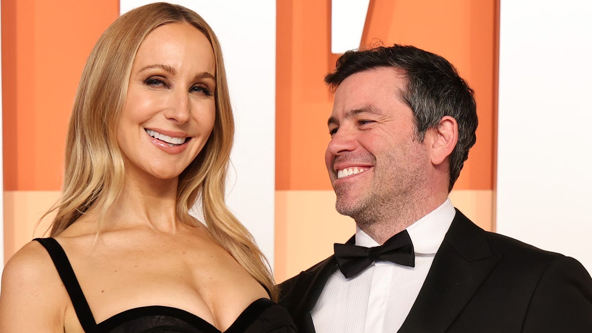 Nikki Glaser and Chris Convy attend the 2025 Vanity Fair Oscar Party at Wallis Annenberg Center for the Performing Arts on March 2, 2025, in Beverly Hills, California.