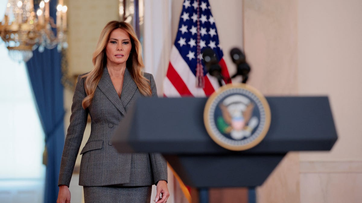 First lady Melania Trump held a press conference on April 9, 2026, to deny any ties to Jeffrey Epstein and Ghislaine Maxwell.