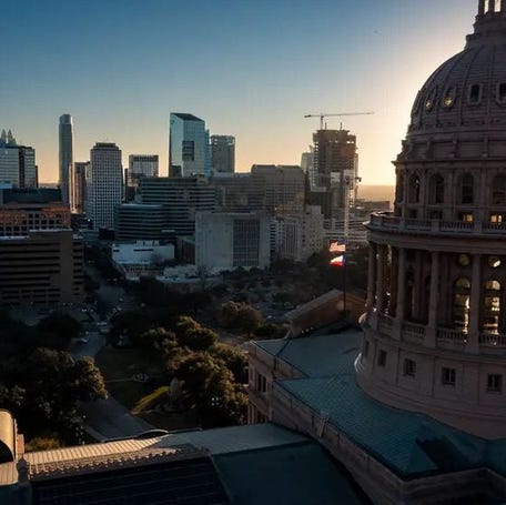 An aerial view of the Capitol in Austin on Jan. 6, 2022.