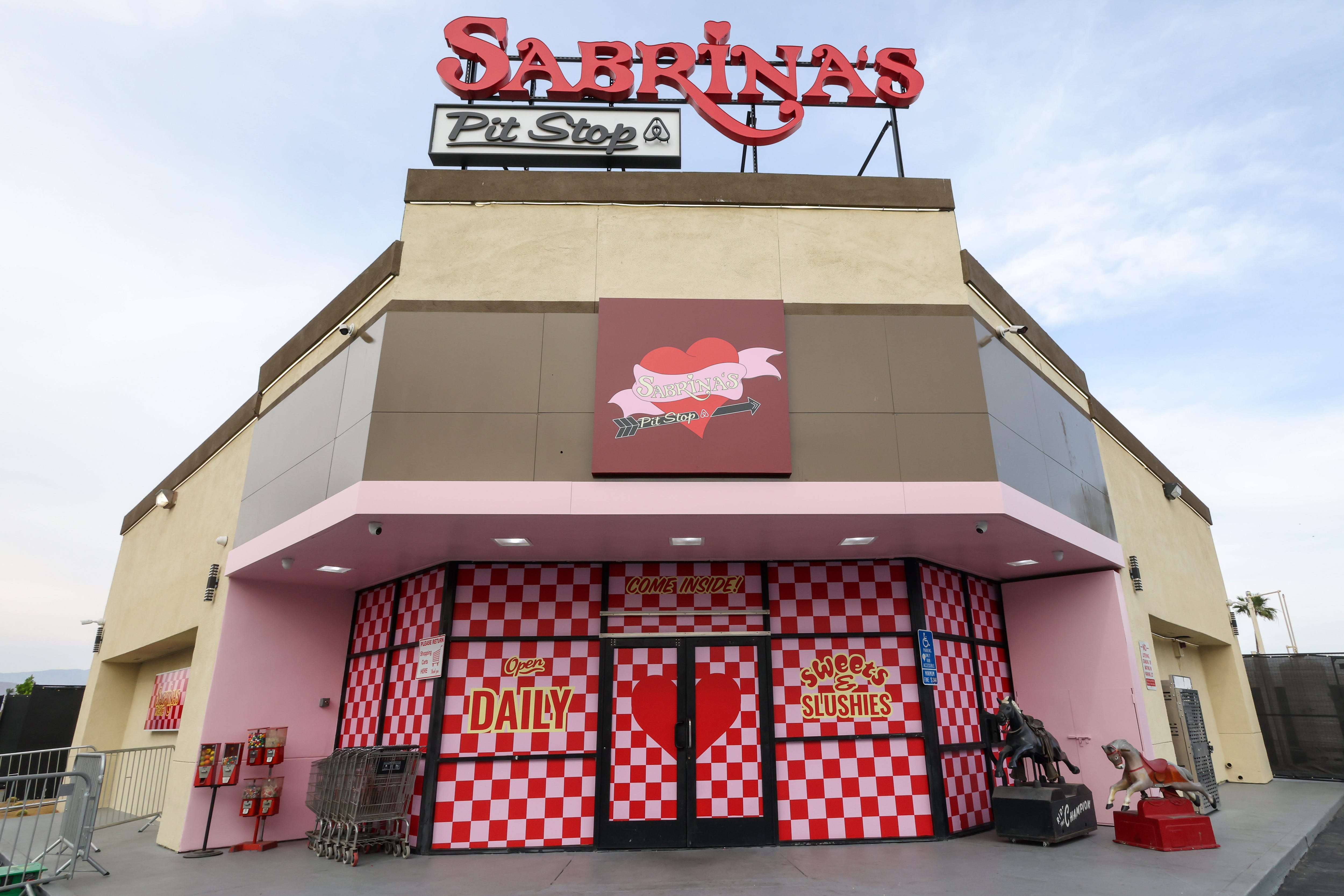 First look at “Sabrina’s Pit Stop” presented by Airbnb and Sabrina Carpenter in Indio, California.