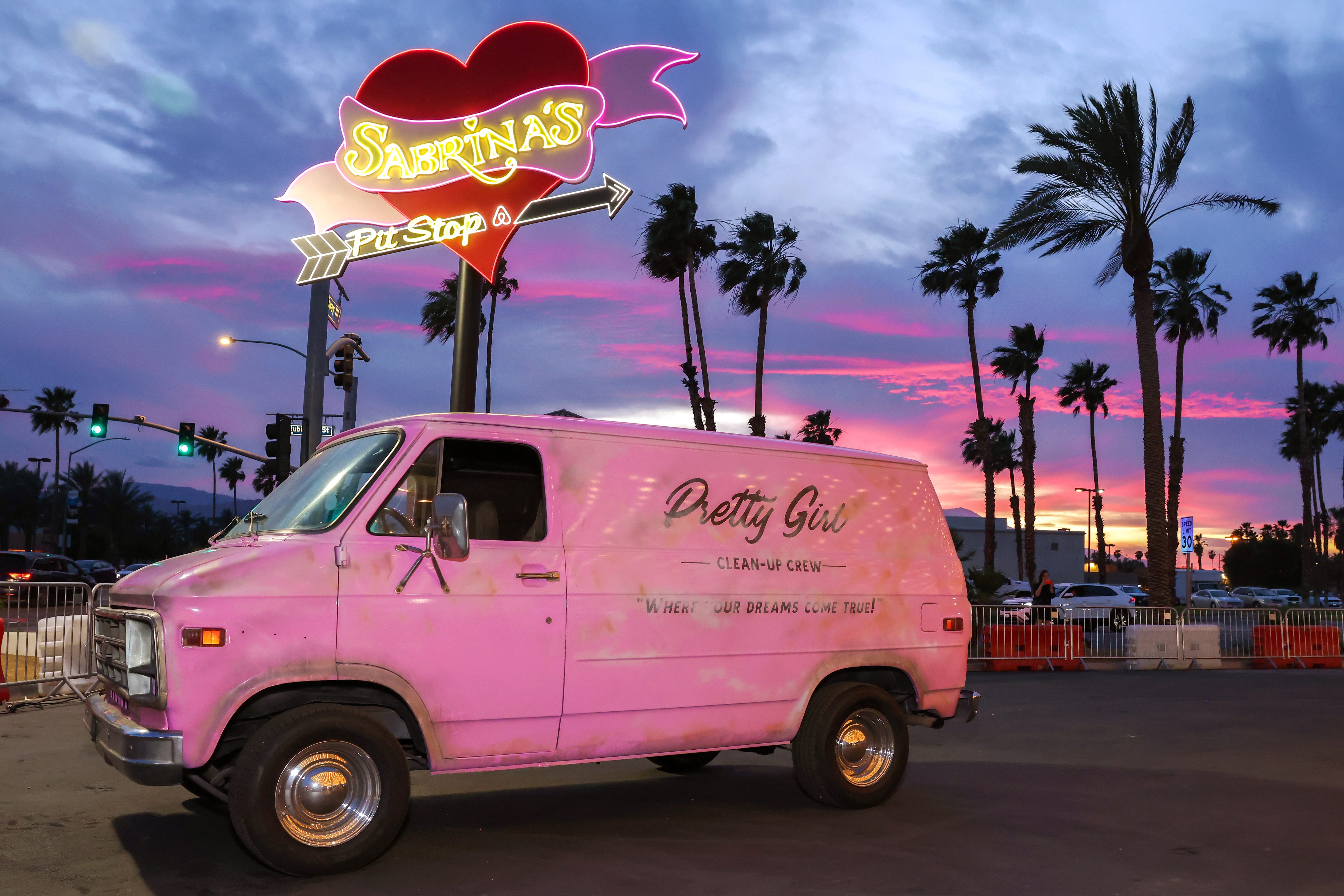 <p style="margin: 0px;">First look at “Sabrina’s Pit Stop” presented by Airbnb and Sabrina Carpenter in Indio, California. Take a look inside the playful and pink pit stop ahead of Carpenter’s headlining Coachella performance on April 10, 2026. </p>