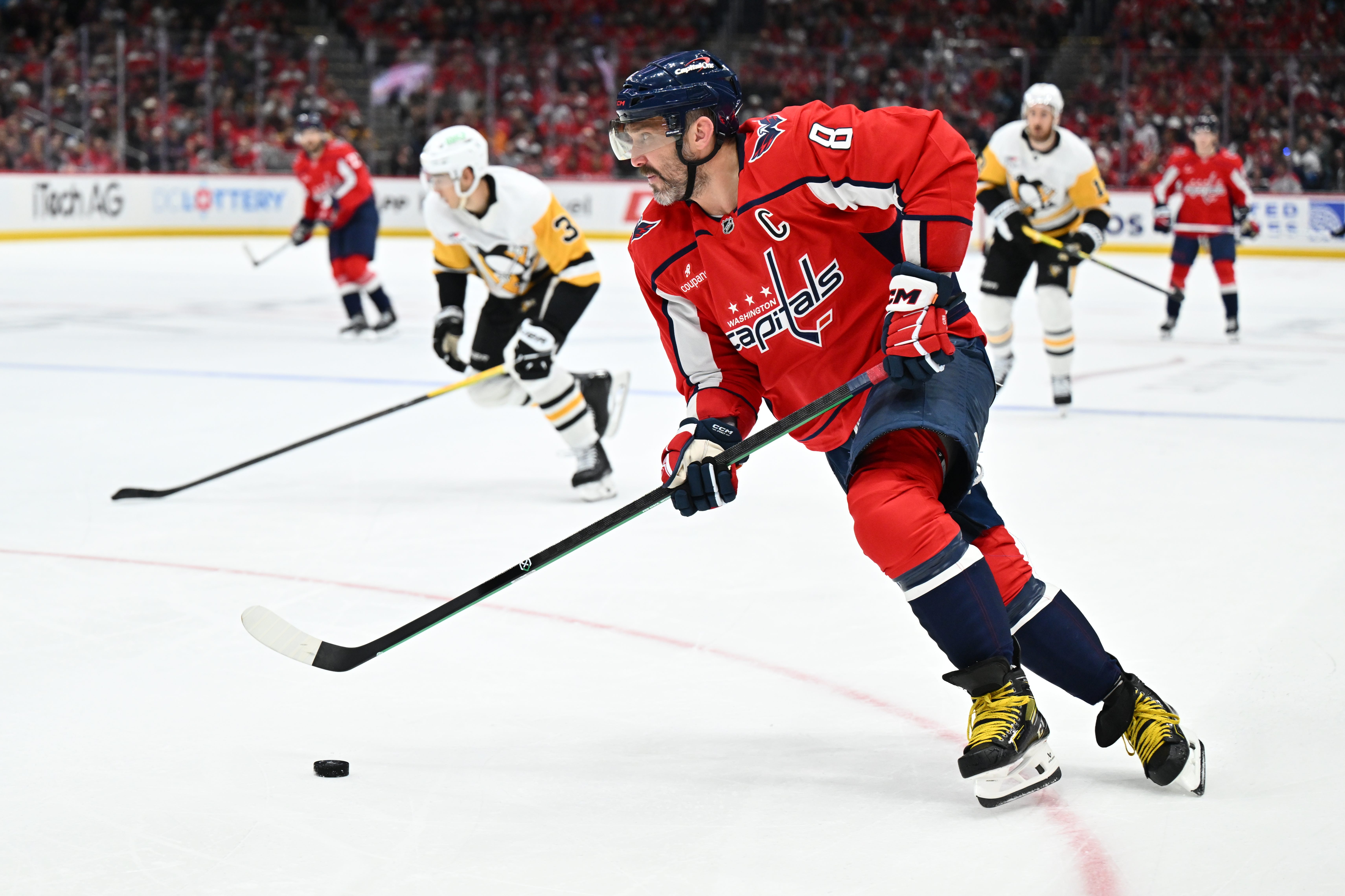 The biggest NHL question on Sunday is whether this will be Alex Ovechkin's final home game. He's facing Sidney Crosby for the 100th time.