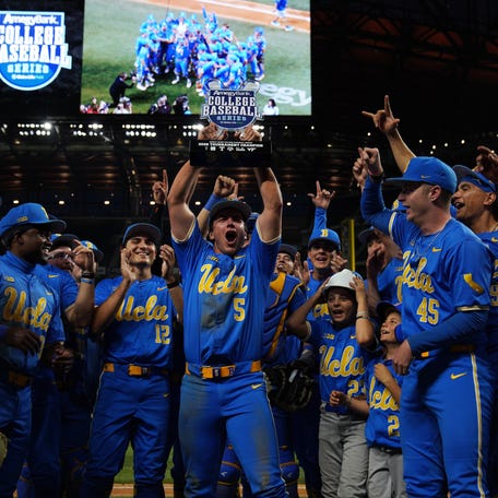 Mar 1, 2026; Arlington, TX, USA; UCLA Bruins against Mississippi State Bulldogs during the Amegy Bank College Baseball Series at Globe Life Field.