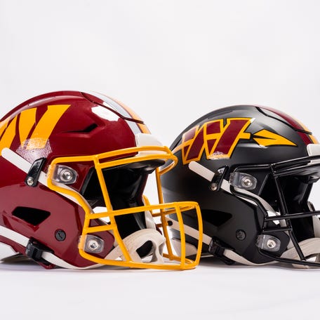 And it's that "Hail Raiser" that might garner the most attention − and maybe support from the team's longtime fans. It replaces the Commanders' all-black alternates with another mostly black look, though one that replicates the team's classic get-up in terms of the striping and jersey number fonts. The main distinction comes with the black matte-adjacent helmet, which now sports the trio of centerline stripes and a new alternate logo − the Commanders' W intertwined with a spear that calls back
 the team's helmet logo from 1965-69. It's similar to the one Florida State uses.