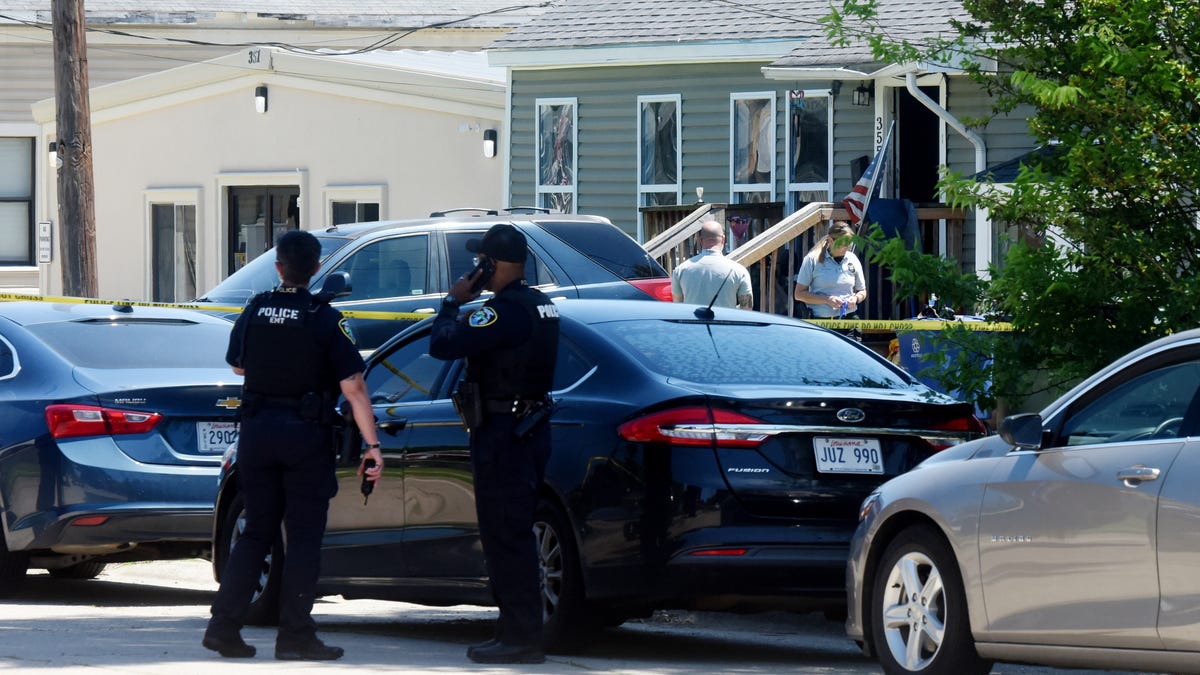 The community comes out to show support for the deadly shooting of 8 juveniles in the Cedar Grove neighborhood of Shreveport Sunday afternoon, April 19, 2025. .