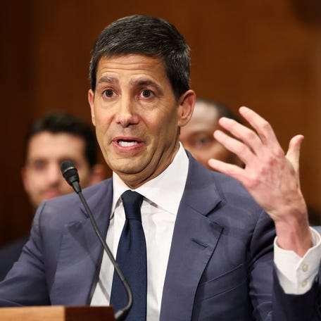 Kevin Warsh, President Donald Trump's nominee to be the next chairman of the Federal Reserve, testifies at his Senate confirmation hearing in Washington, DC, on April 21, 2026.