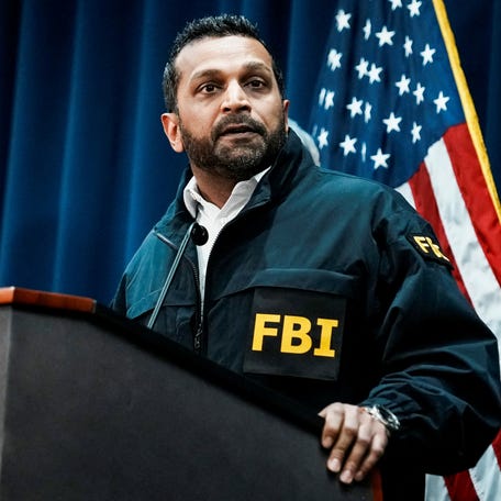 FBI Director Kash Patel speaks during a news conference at the U.S. Attorney's Office in Brooklyn on Oct. 23, 2025.