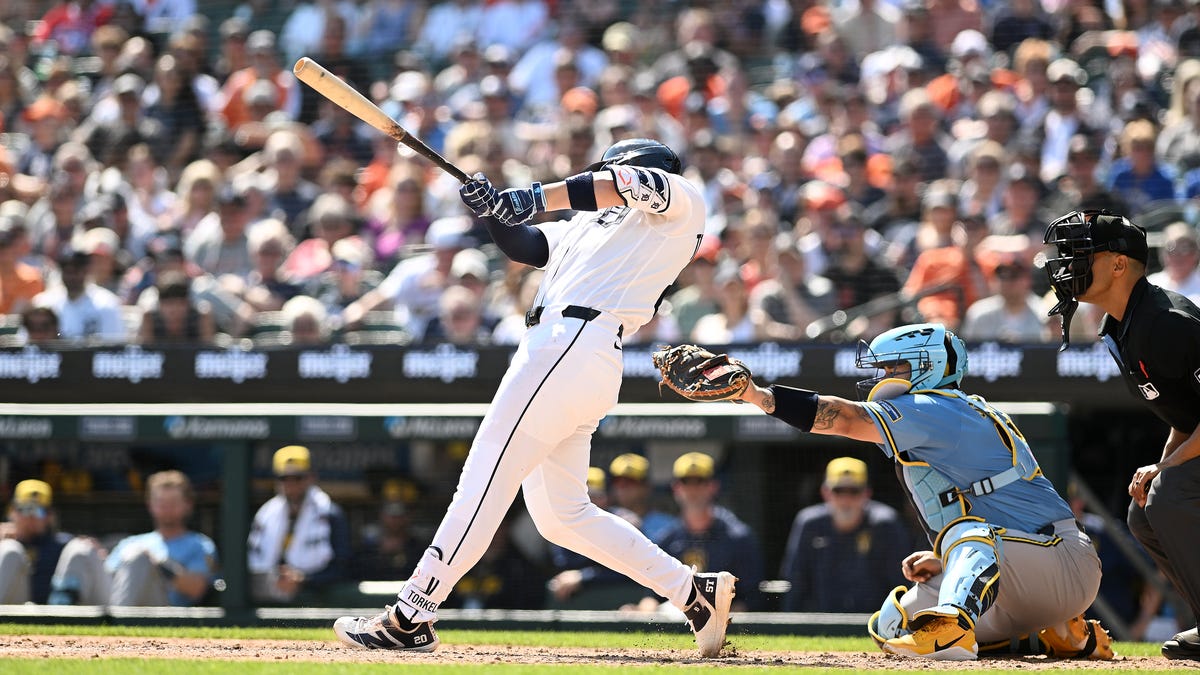 Spencer Torkelson hitting home run for Detroit Tigers