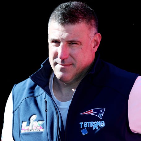 Head coach Mike Vrabel of the New England Patriots before Super Bowl LX against the Seattle Seahawks at Levi's Stadium on February 08, 2026 in Santa Clara, California.
