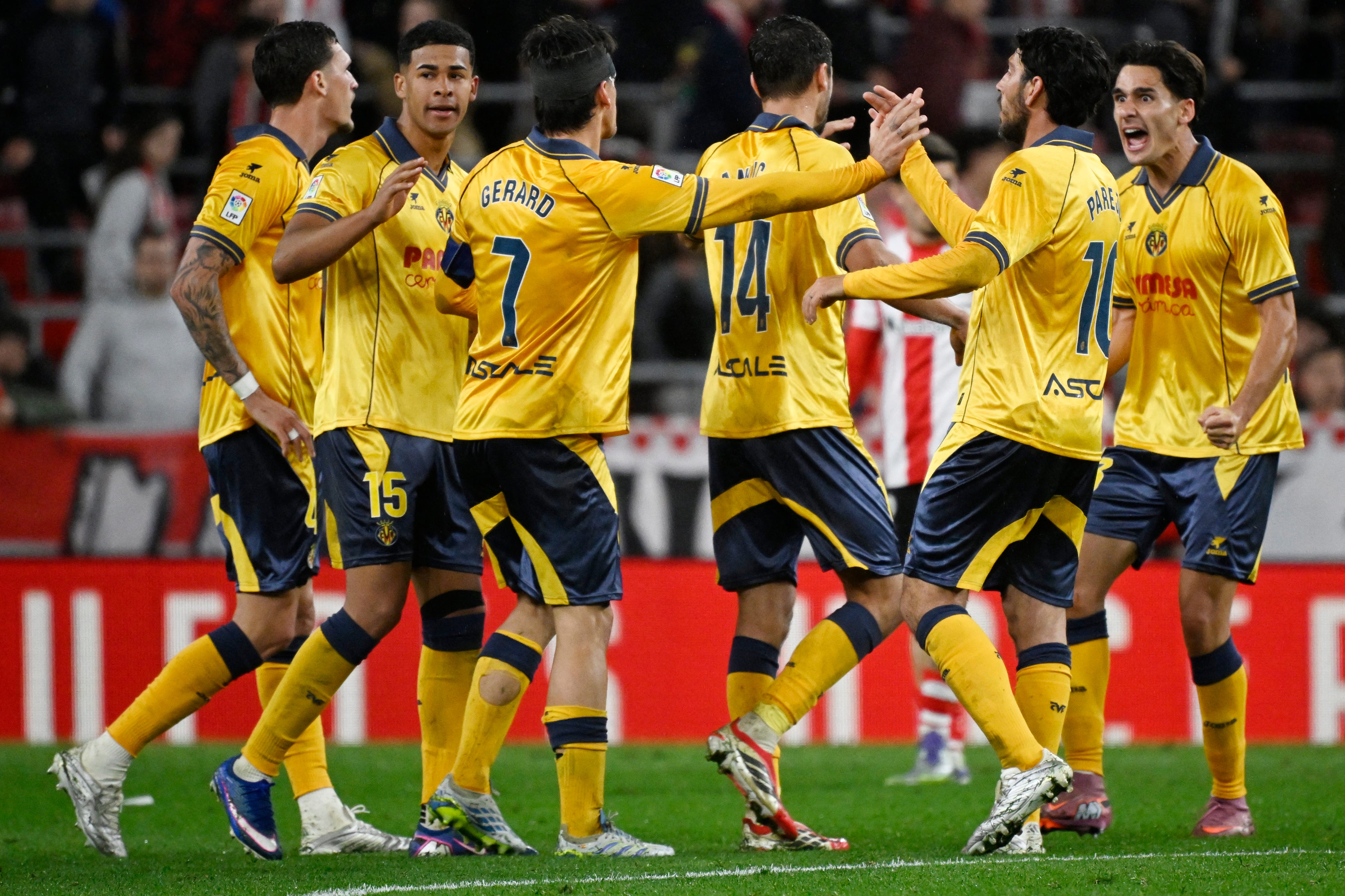 Villarreal players in action