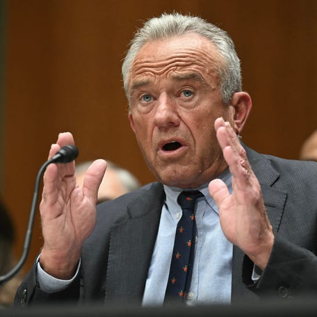 Health and Human Services Secretary Robert F. Kennedy Jr. testifies during a Senate hearing in Washington, DC, on April 22, 2026.