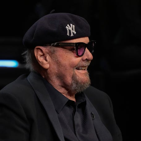 Jack Nicholson introduces the "Adam's Song: 50 Years" sketch during "SNL50" on Feb. 16, 2025.