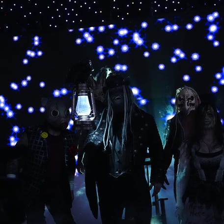 The Wyatt Sicks enter the dring during SmackDown at T-Mobile Arena on April 17, 2026 in Las Vegas, Nevada.