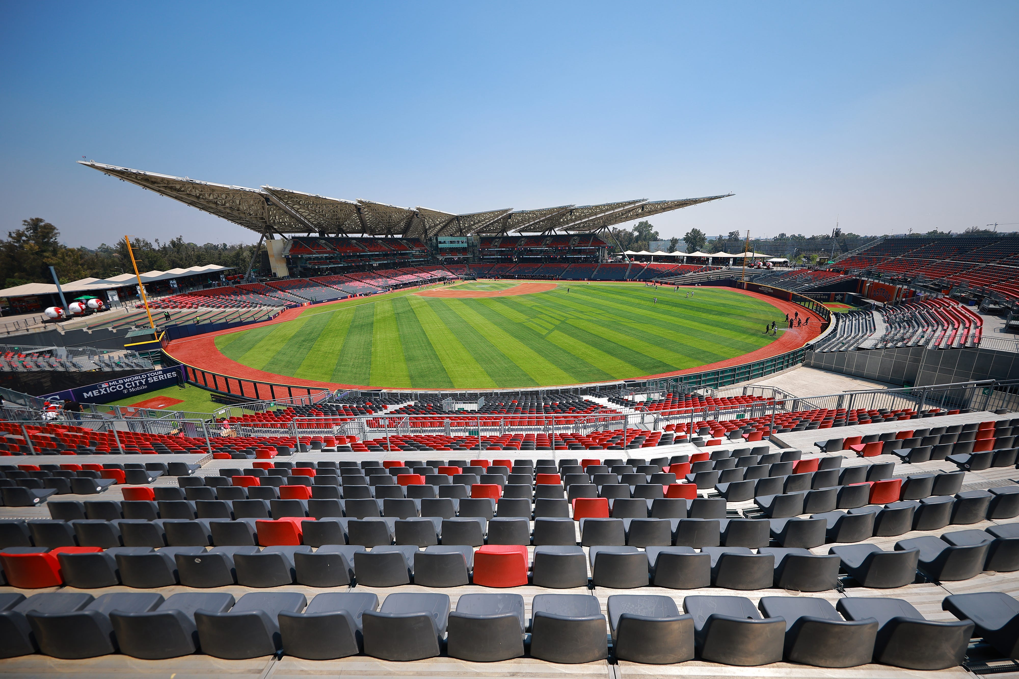 Players practicing in Mexico City