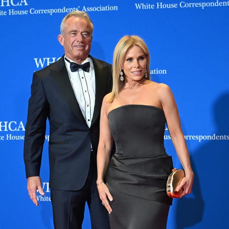 US Secretary of Health and Human Services Robert F. Kennedy Jr. and his wife actress Cheryl Hines attend the White House Correspondents' dinner at the Washington Hilton in Washington, DC, on April 25, 2026.
