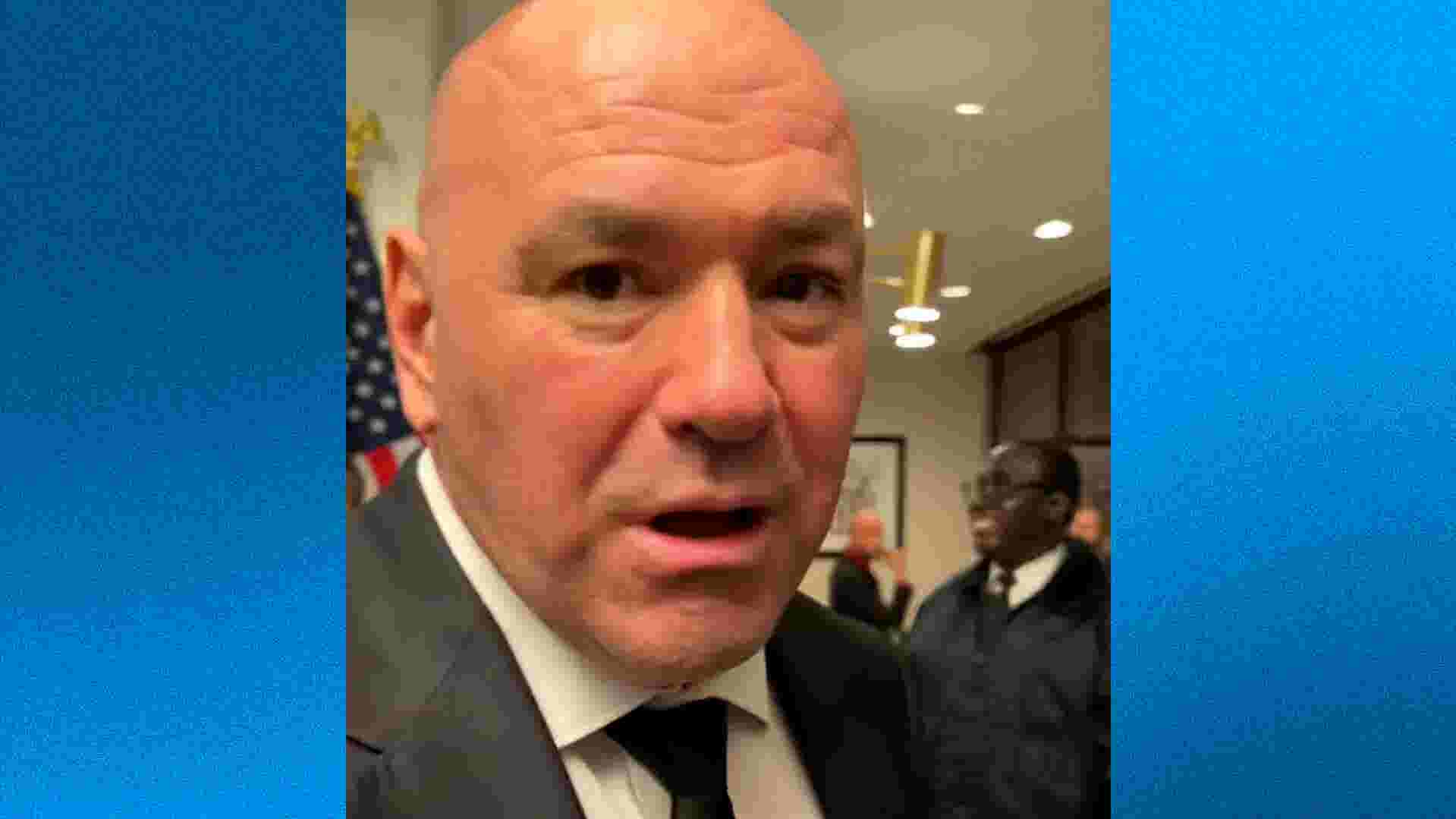 White House press dinner attendee Dana White talks to USA TODAY