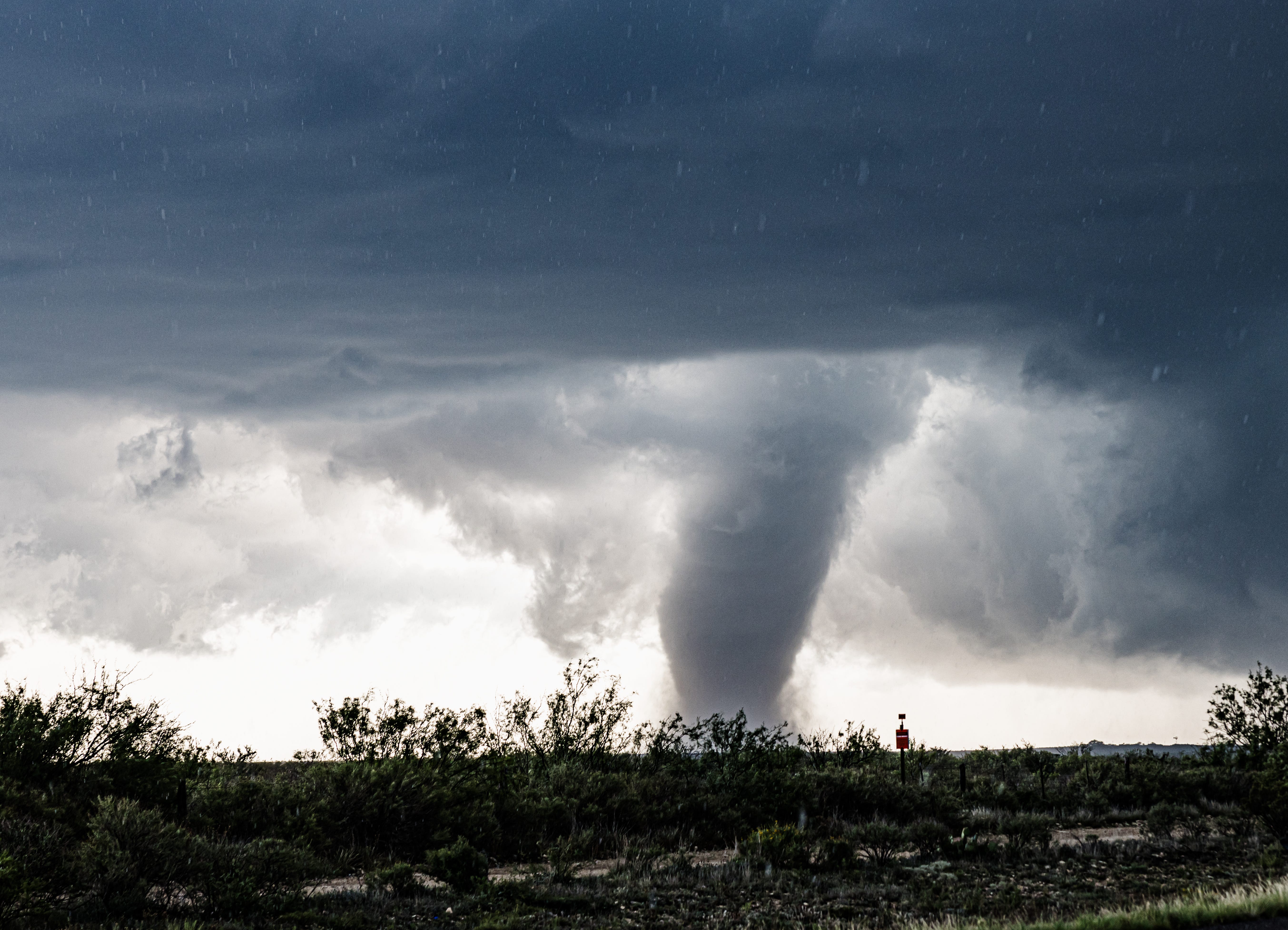 A strong supercell moved through North Texas on April 25, producing two tornadoes, according to the National Weather Service in Dallas.