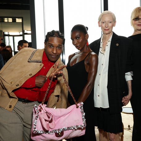 BIARRITZ, FRANCE - APRIL 28: A$AP Rocky, Michaela Coel, Tilda Swinton and Nicole Kidman attend the Chanel Cruise 2026/27 on April 28, 2026 in Biarritz, France. (Photo by Aurore Marechal/Getty Images)