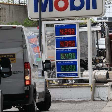 Fuel prices are displayed at a Brooklyn gas station on April 28, 2026 in New York City. As negotiations over the war in Iran continue to stall and show few signs of a resolution, gasoline prices in the United States hit their highest level in four years on Tuesday.
