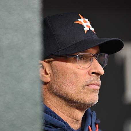 Houston Astros manager Joe Espada looks out at the field before the start of a game against the Baltimore Orioles at Camden Yards on April 28, 2026.