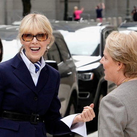 Writer E. Jean Carroll leaves the 2nd U.S. Circuit Court of Appeals, where former U.S. President Donald Trump was asking a federal appeals court to overturn a $5 million jury verdict finding him liable for sexually assaulting and defaming her, in Manhattan, New York, U.S., September 6, 2024.