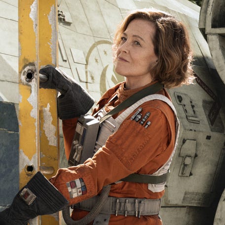 Sigourney Weaver makes her "Star Wars" debut, in a X-wing jumpsuit no less, as Colonel Ward in "The Mandalorian and Grogu."