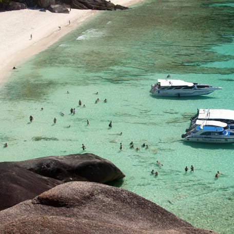 10. Donald Duck Beach, Thailand
Located inside the protected Similan Islands National Park, Donald Duck Beach can only be visited when the park is open from November to May. This also means visitor numbers remain lower than on other Thai beaches, although it still has the same gorgeous waters and soft sands.
