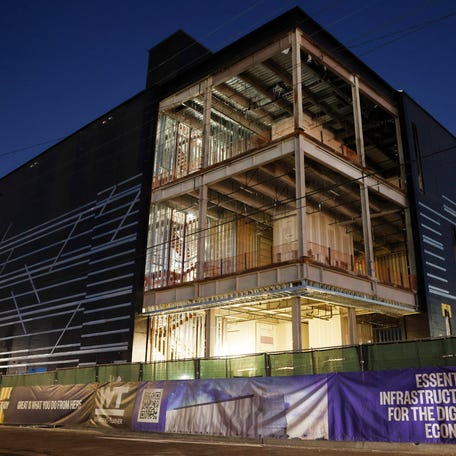 VERNON, CALIFORNIA - APRIL 14: A view of a 49.5 megawatt three-level data center under construction on April 14, 2026 in Vernon, California. A surge in demand for artificial intelligence (AI) infrastructure is fueling a boom in data centers across the country and around the globe. (Photo by Mario Tama/Getty Images)