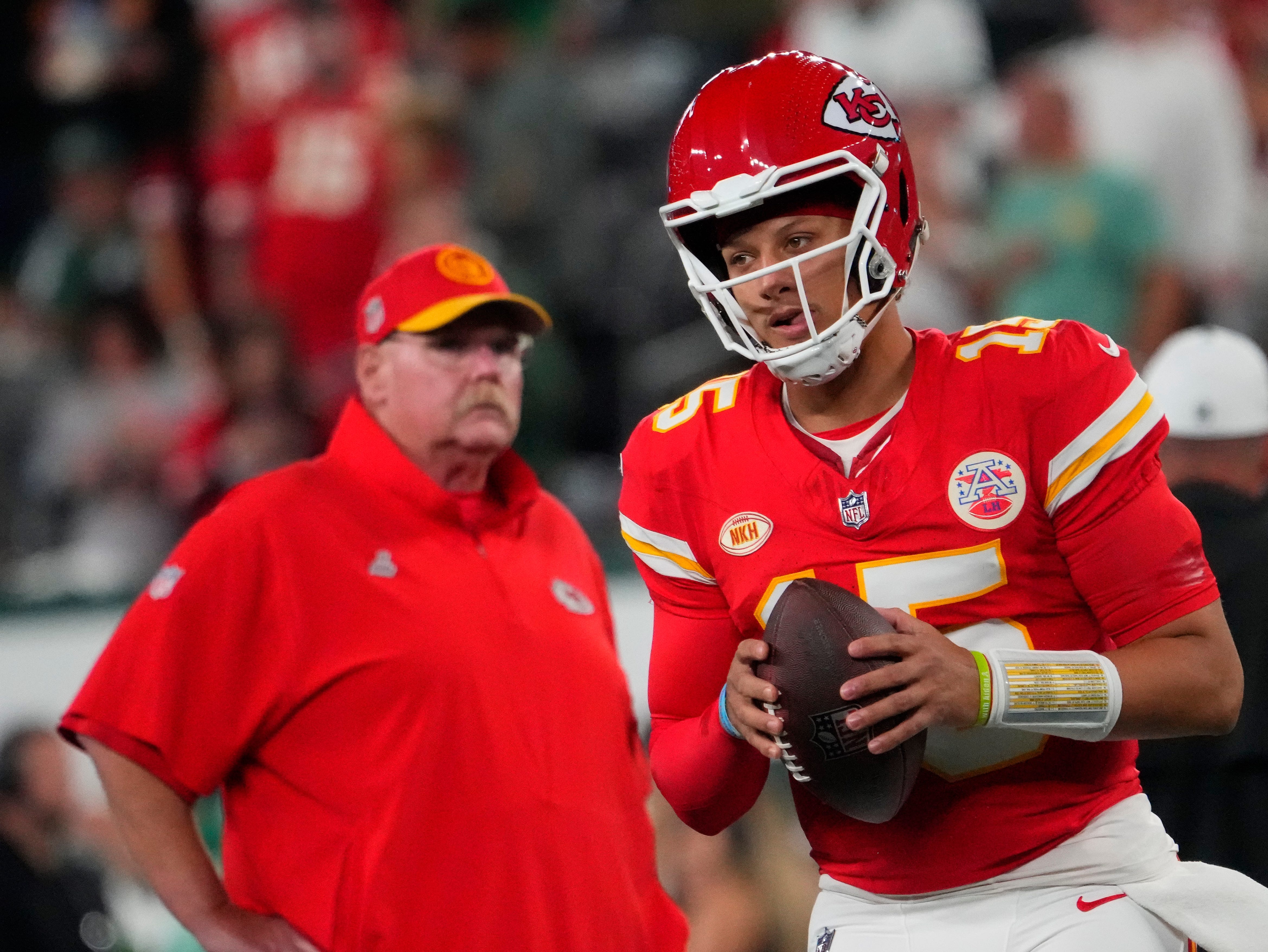 Patrick Mahomes is recovering from a torn ACL and LCL he suffered in Week 15 of the 2026 NFL season. Andy Reid provided an update on the QB's rehab.