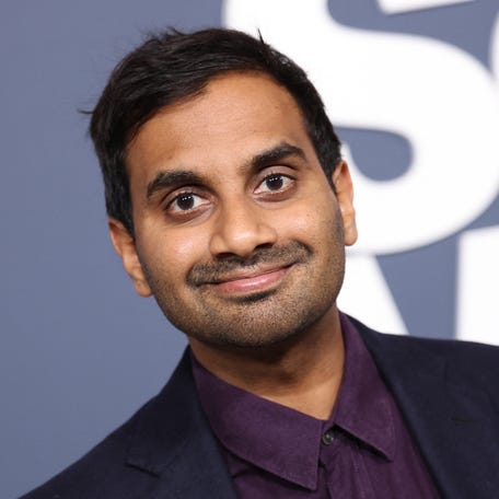 Aziz Ansari attends the premiere of "Sentimental Value" in Los Angeles on Nov. 5, 2025.