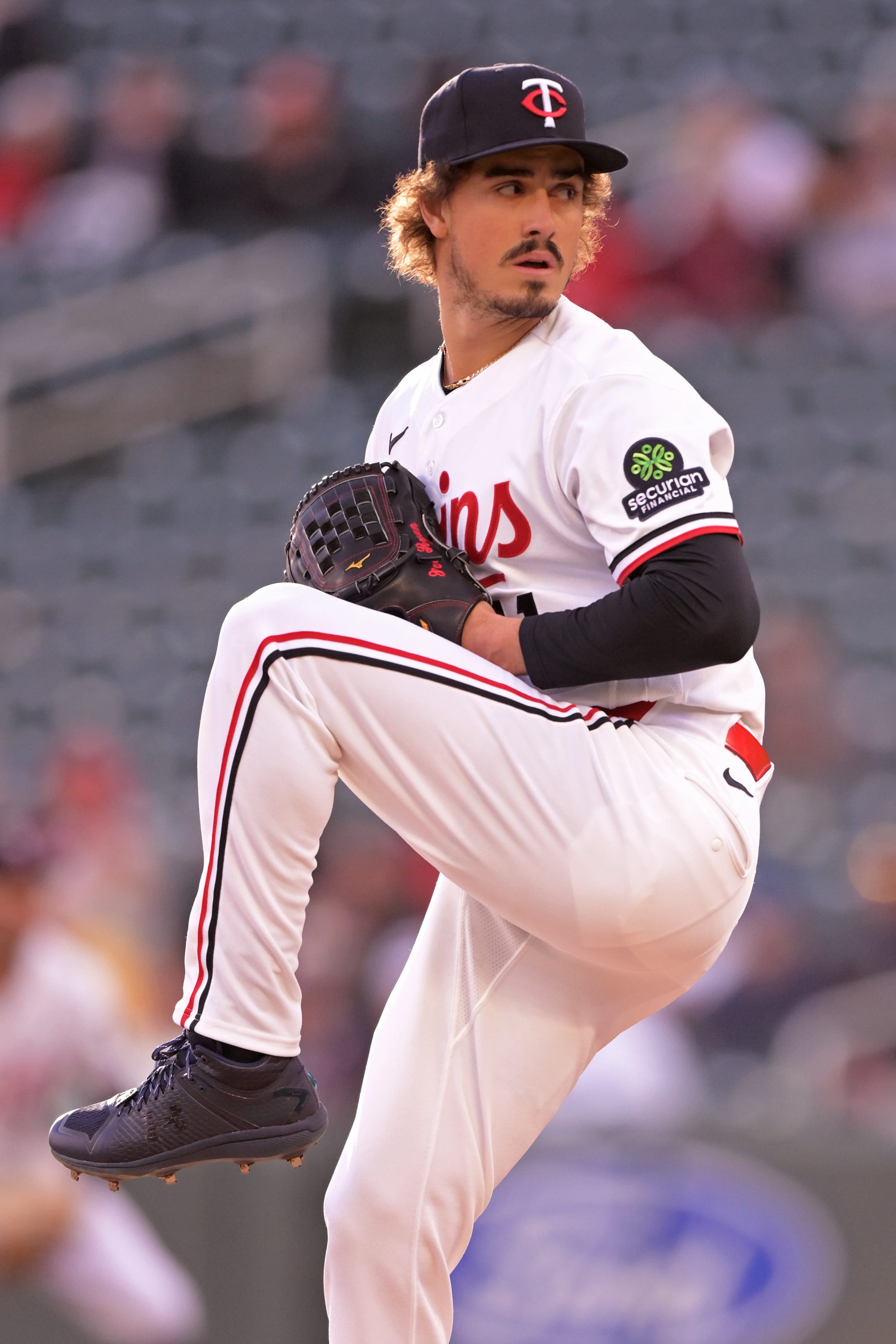 Minnesota Twins RHP Joe Ryan left Sunday's game against the Toronto Blue Jays in the top of the first inning with elbow soreness, the team said.