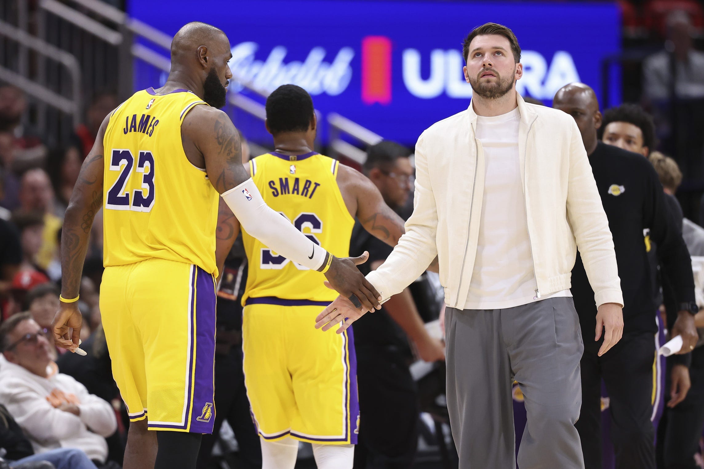 The Los Angeles Lakers will be without Luka Doncic when they tip off against the No. 1 seed Thunder in Oklahoma City on Tuesday. Here's the latest update on his status.