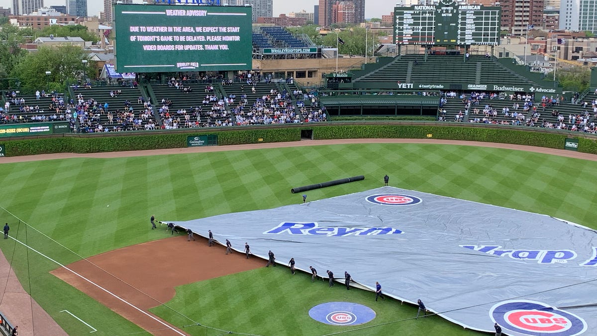 Rain delay at Wrigley Field