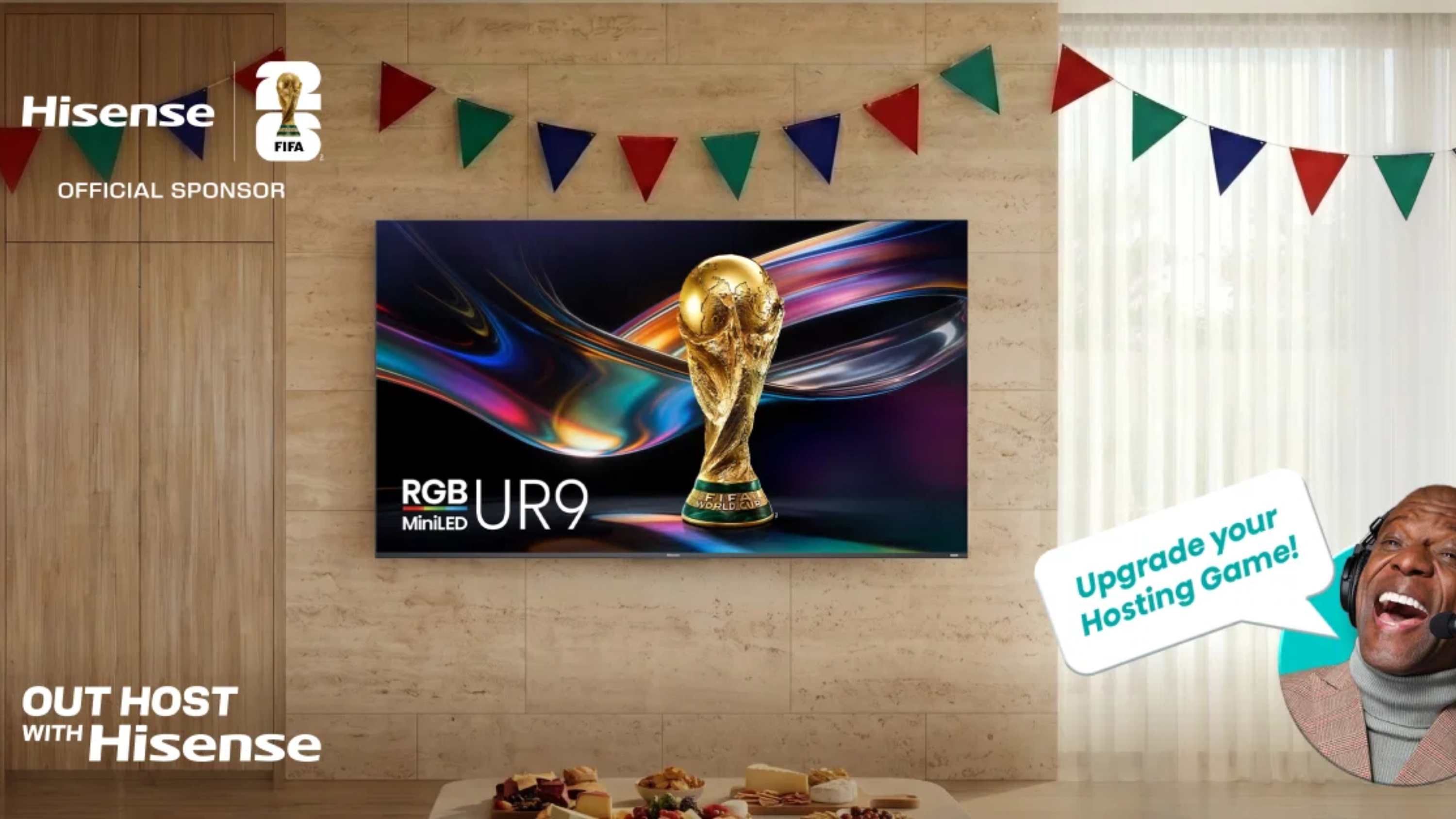 Hisense’s UR9 RGB MiniLED Smart Google TV launches with Terry Crews for the 2026 FIFA World Cup. Save up to $3,000 on a new TV for summer parties.