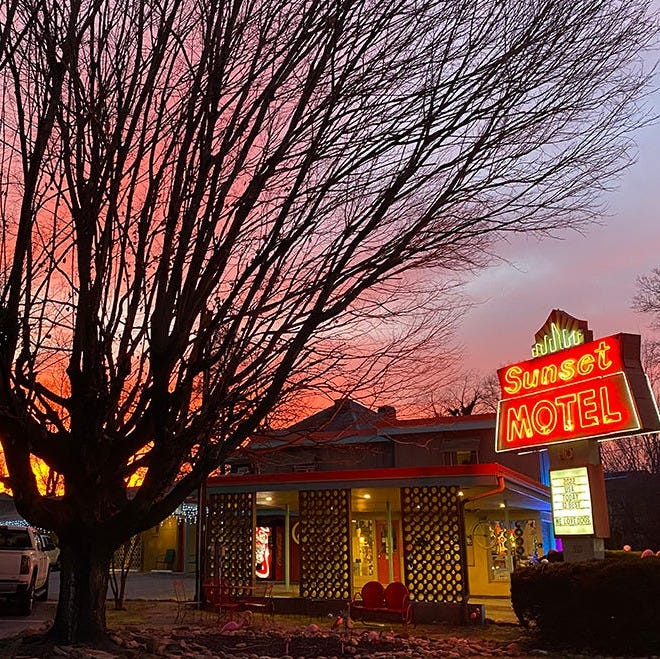 Find a comfortable roadside respite at The Sunset Motel