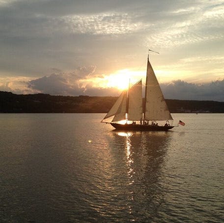 Sail into the sunset aboard the schooner "True Love" on New York's Seneca Lake