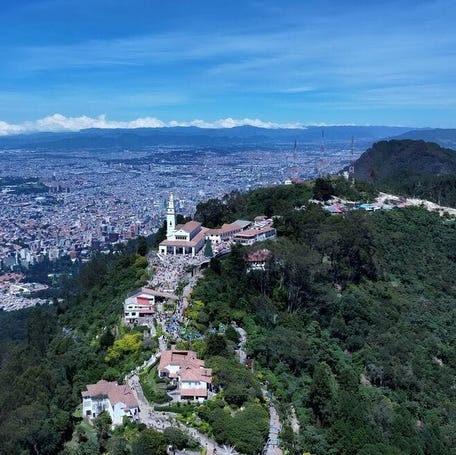 Monserrate looks over all of Bogota, Colombia