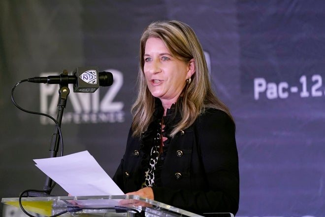 Pac-12 promotes Teresa Gould to replace George Kliavkoff as conference commissioner