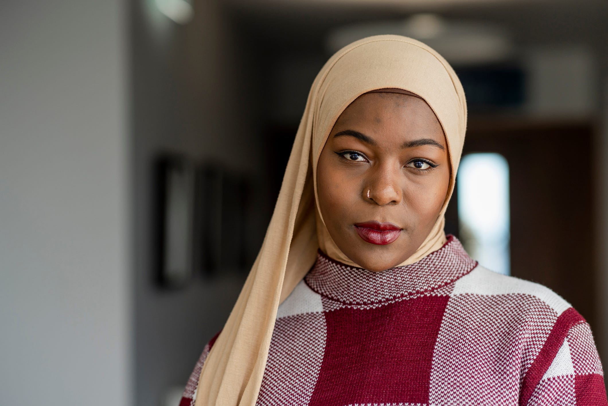 Person with a serious expression.