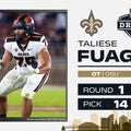 What are the rookie year expectations for Saints RT Taliese Fuaga?