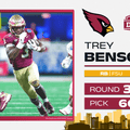 RB Trey Benson is a home-run pick in Round 3 for the Cardinals