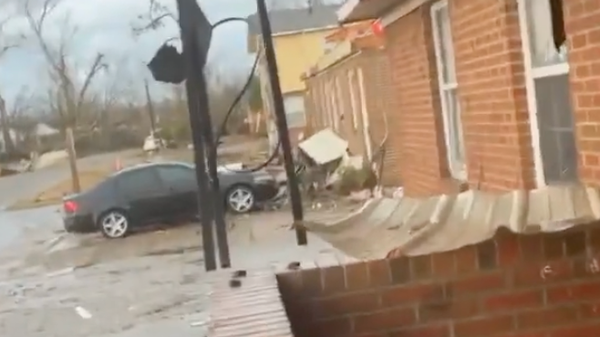 Possible tornado damages Selma neighborhood